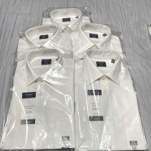 5 mens Arrow Brand White button up LS dress shits